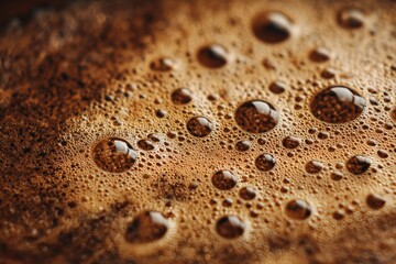 Close-up of frothy coffee surface
