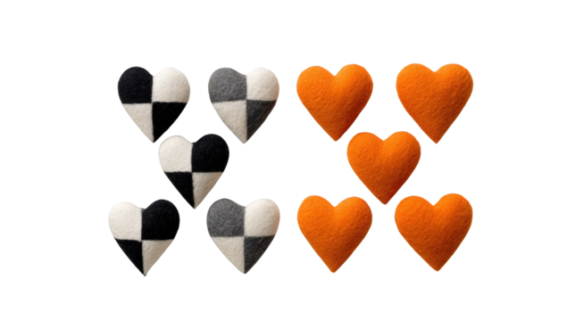 Checkered hearts arranged symmetrically