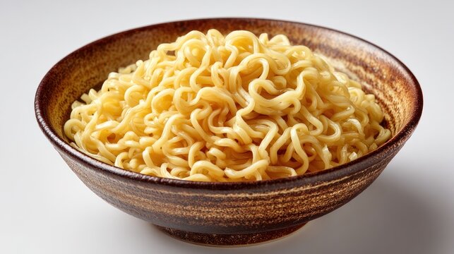 Uncooked instant noodles in a bowl