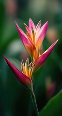 Close-up of vibrant pink and yellow flower