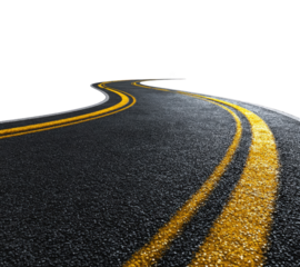 Winding asphalt road at night (1)