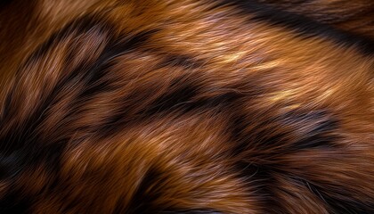 rich sable fur texture featuring dark brown and golden hues with fine soft strands creating a dynamic luxurious appearance