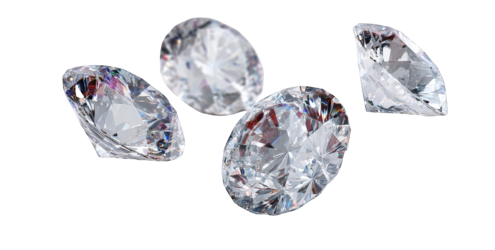 Sparkling diamonds in mid-air