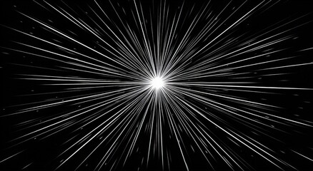 Obraz premium Black background with radiating white lines