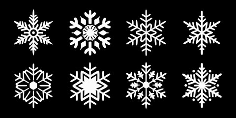 black silhouettes of flowers christmas