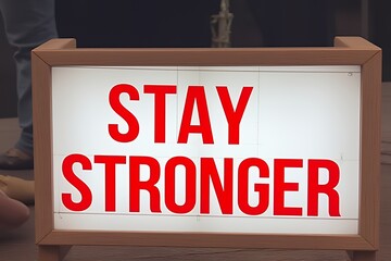 ** Stay Stronger - Inspirational Message Lightbox Sign
