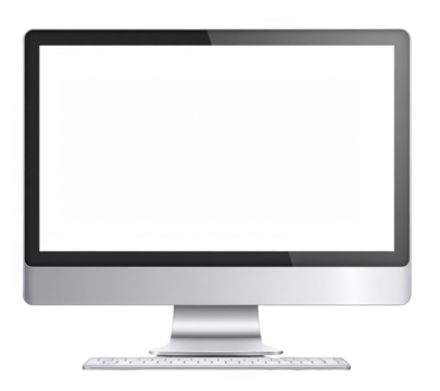 Computer monitor with empty screen