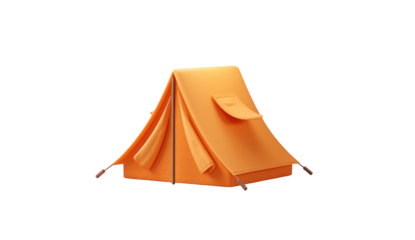 Orange camping tent graphic