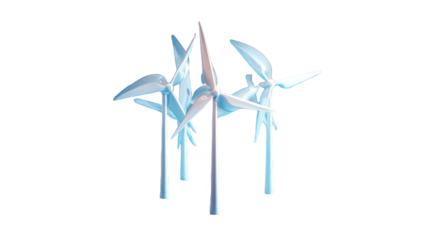 Abstract image of four wind turbine blades