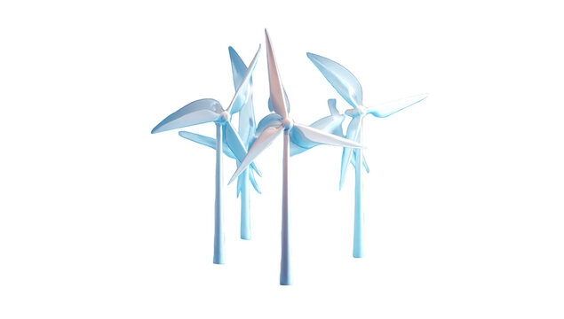 Abstract image of four wind turbine blades