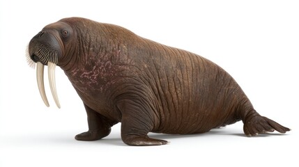 Fototapeta premium Walrus against white background