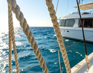 Obraz premium Boat ropes in the ocean