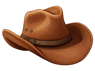 Brown cowboy hat illustration