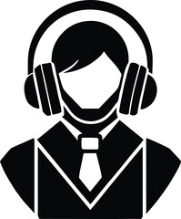 DJ headphone vector icon.