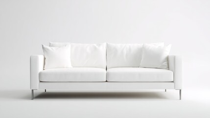 White couch on white background