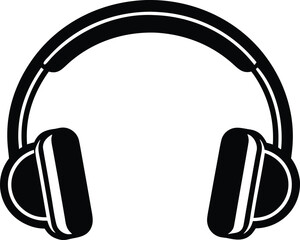Headphone outline vector icon.