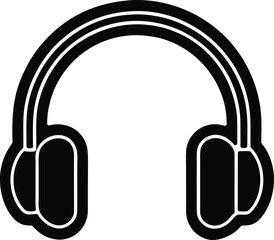 Neon headphone vector icon.