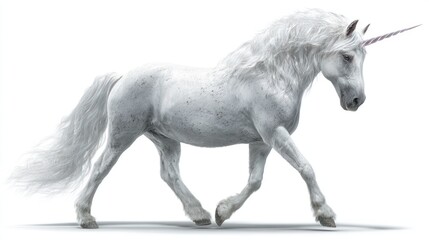 White unicorn in profile