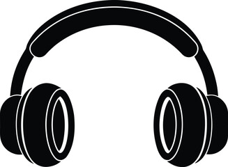 Over ear headphone vector icon.