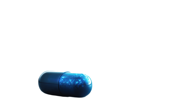Dark image of a blue pill