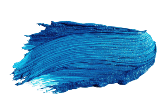 Vibrant blue paint stroke