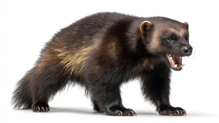 Obraz premium Wolverine profile, alert stance