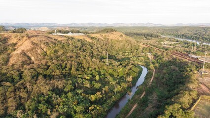 Aerial view of Vila Ipanema neighborhood and industrial area in Ipatinga, Minas Gerais, Brazil