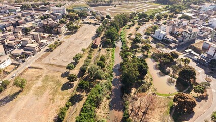 Aerial view of Veneza I neighborhood in Ipatinga, Minas Gerais, Brazil