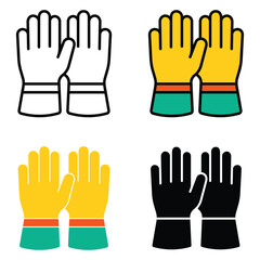 Obraz premium Protective Work Gloves icon Set.