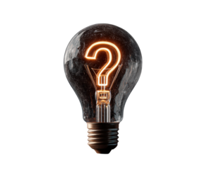 Illuminated lightbulb with a question mark (1)