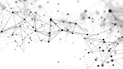 Abstract tech network connection dots. Digital technology and big data analysis background. White background with plexus lines. Geometric background with abstract mesh Stock Vector