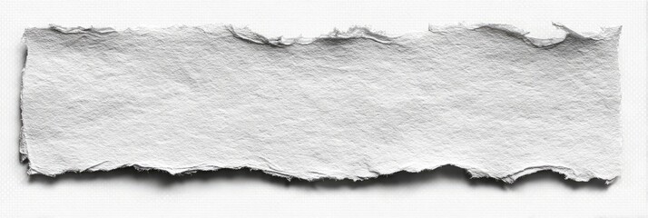 A torn piece of off-white paper