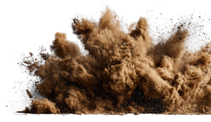 Explosive burst of brown dust
