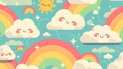 Obraz premium flat vector comic style background repeating