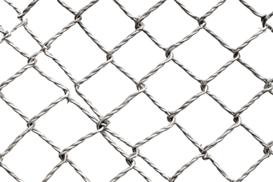 Close-up view of a metal chain-link fence - Powered by Adobe