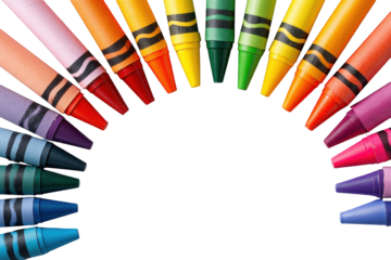 Colorful Crayons in a Circular Arrangement