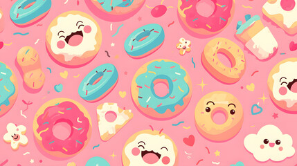 Fototapeta premium flat vector comic style background repeating