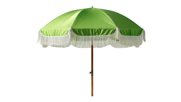 Lime green umbrella with white fringe - Powered by Adobe