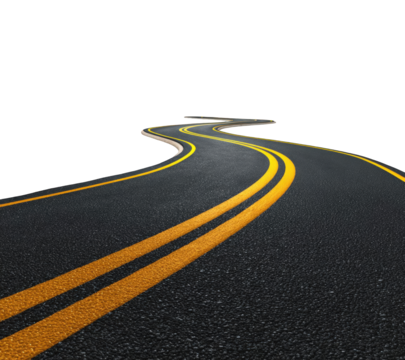 Winding road on black background