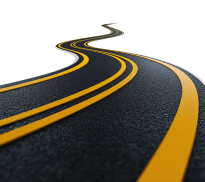 Winding road stretches into distance