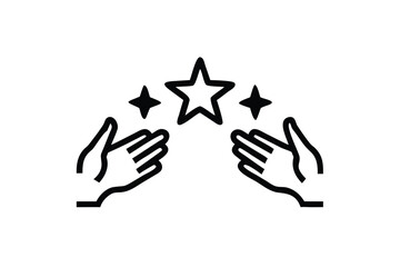 Obraz premium hand holding star vector icon symbol finger design