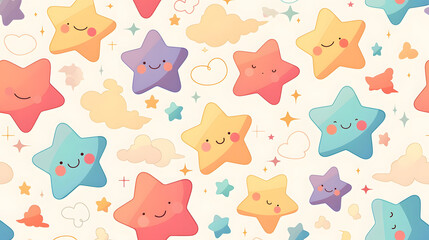 flat vector comic style background repeating star