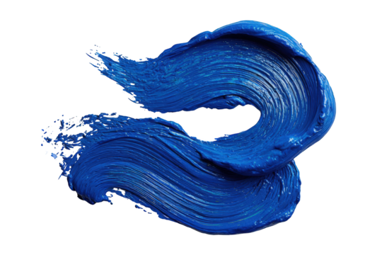 Abstract paint strokes in vibrant blue