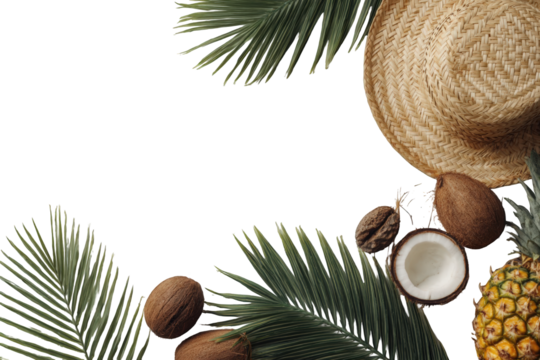 Tropical fruit and foliage border