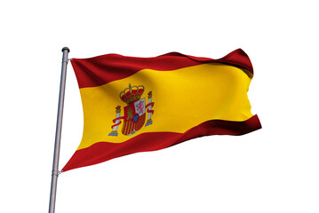 flag of Spain waving on flagpole vector Png- 3d Spain flag vector