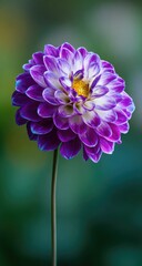 Close-up of a vibrant purple and white dahlia (1)
