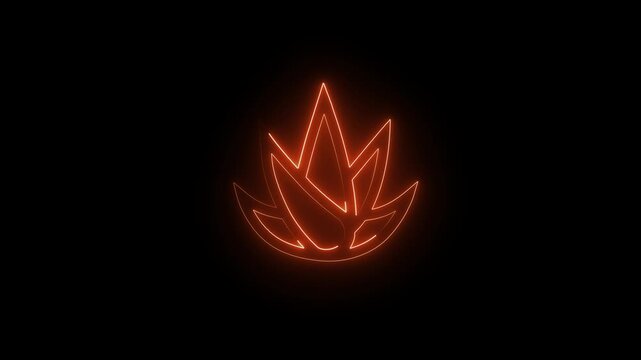 Aloe Vera Neon Plant Icon Animation.Glowing Neon Aloe Vera Animation.Glowing Botanical Symbol for Health, Wellness, and Nature Projects.