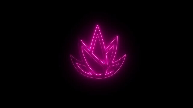 Aloe Vera Neon Plant Icon Animation.Glowing Neon Aloe Vera Animation.Glowing Botanical Symbol for Health, Wellness, and Nature Projects.