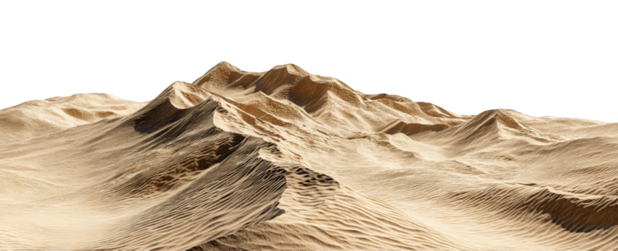 Desert sand dunes, detailed 3D model