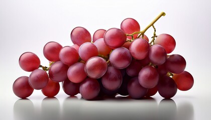 Fototapeta premium cluster of red grapes on a plain white backdrop